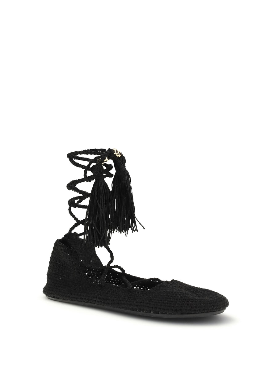 Ballerinas The Sound Of Sea Black Recycled Polyester Sandal