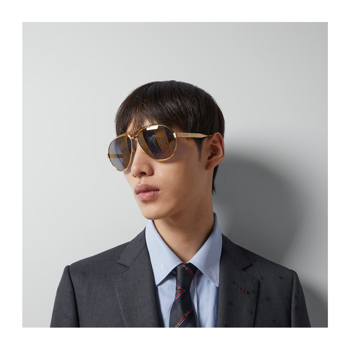 Gucci GG1513S Linea Lettering 005 Oro Metal Occhiali Sole