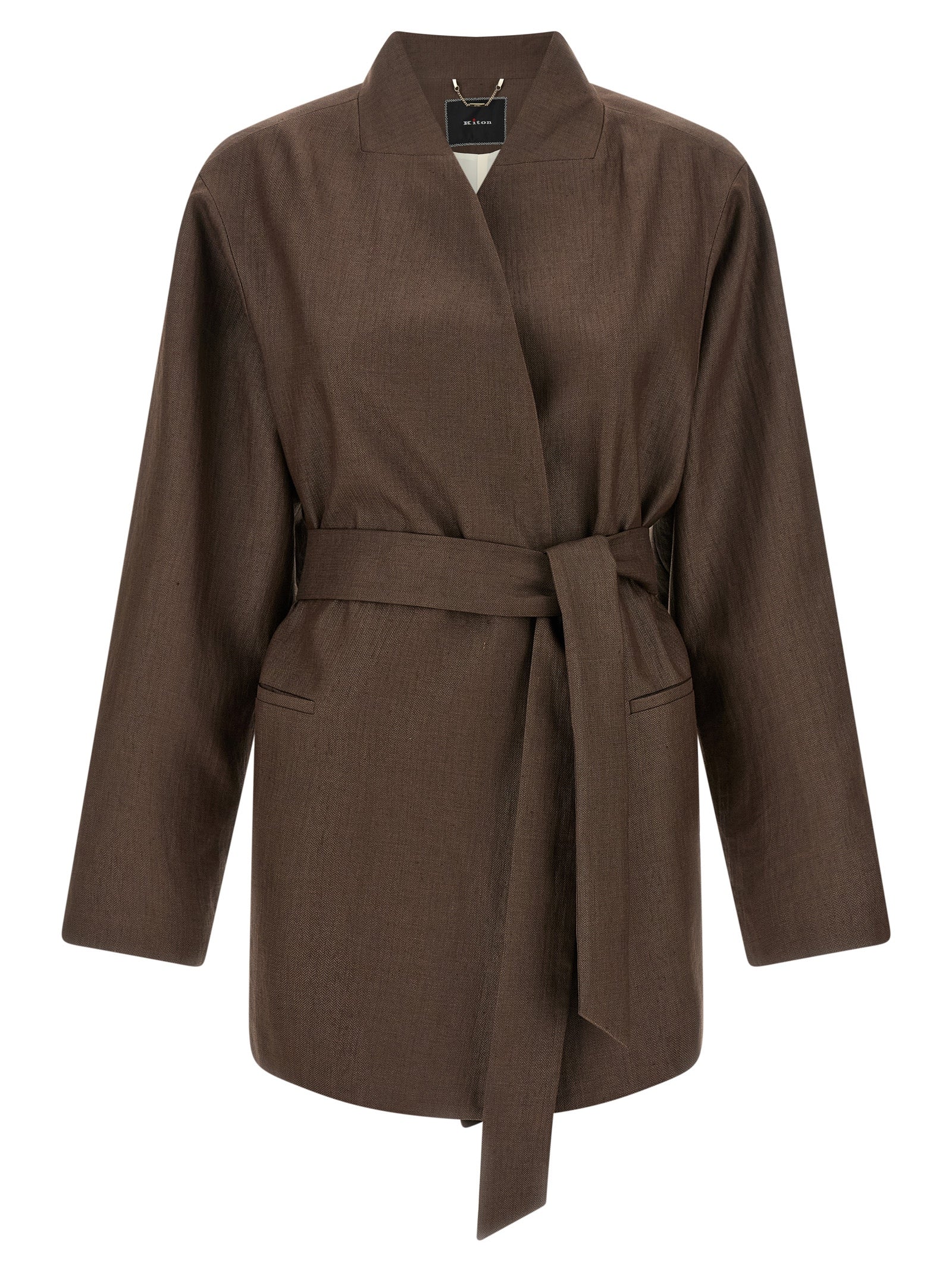 Linen Blend Blazer Brown Polyamide Blazer, Suits