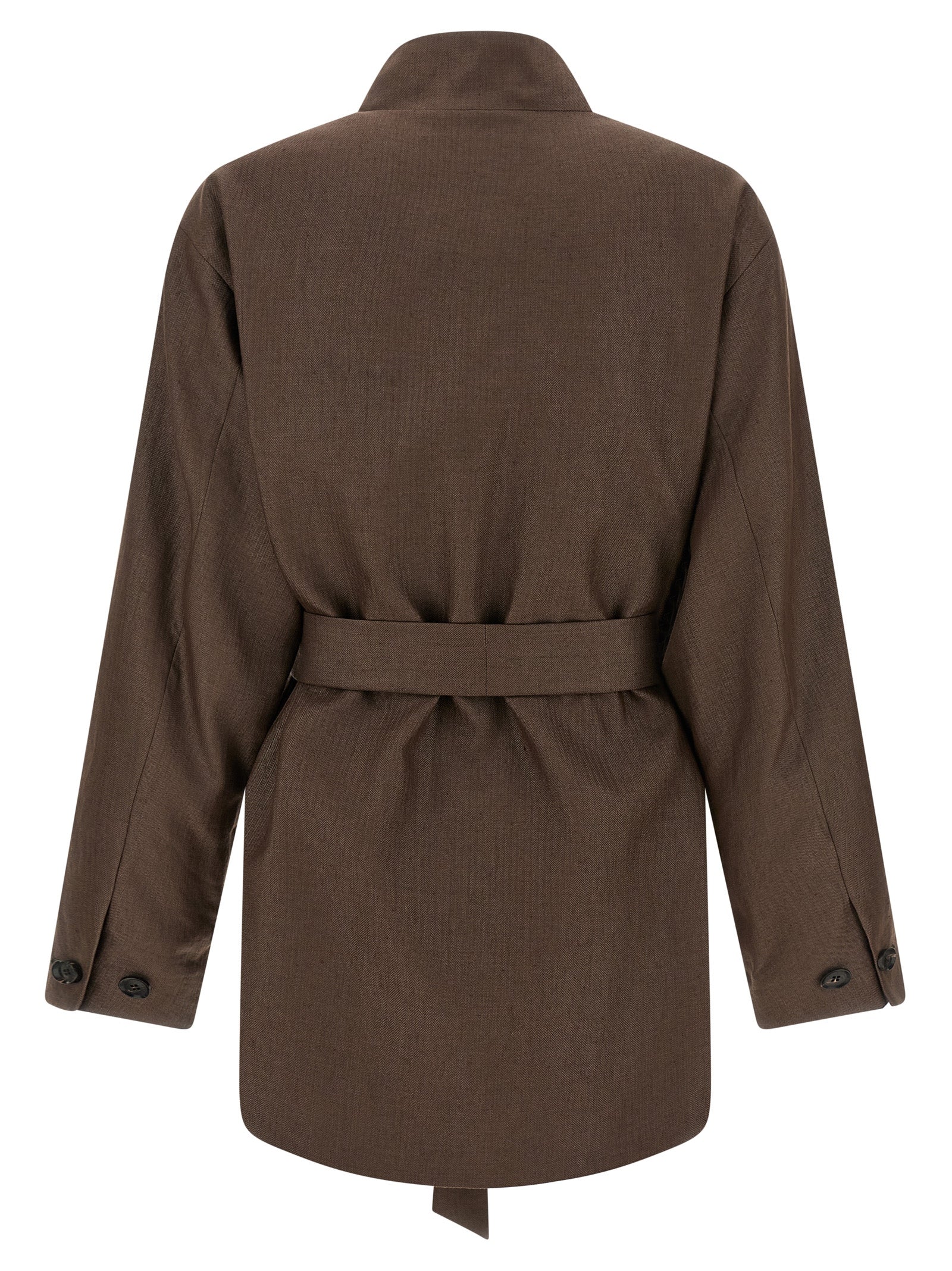 Linen Blend Blazer Brown Polyamide Blazer, Suits