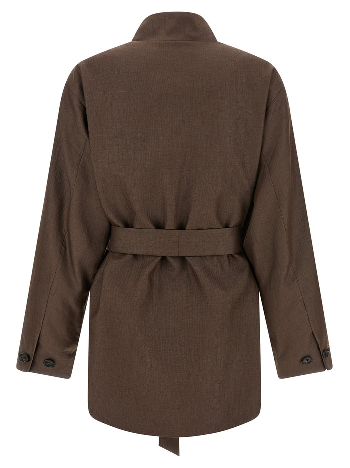 Linen Blend Blazer Brown Polyamide Blazer, Suits