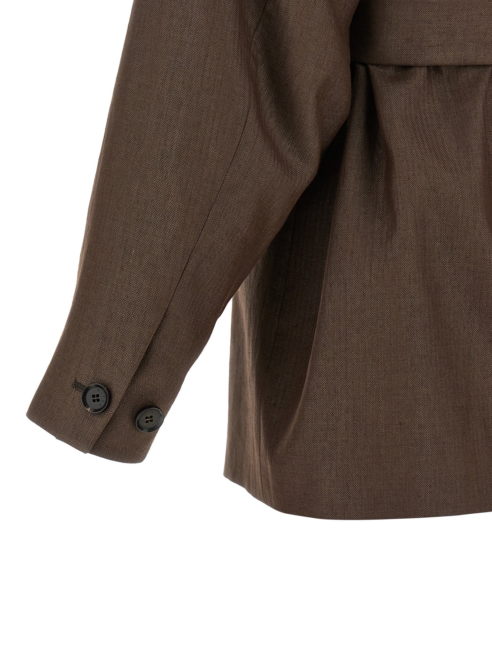 Linen Blend Blazer Brown Polyamide Blazer, Suits