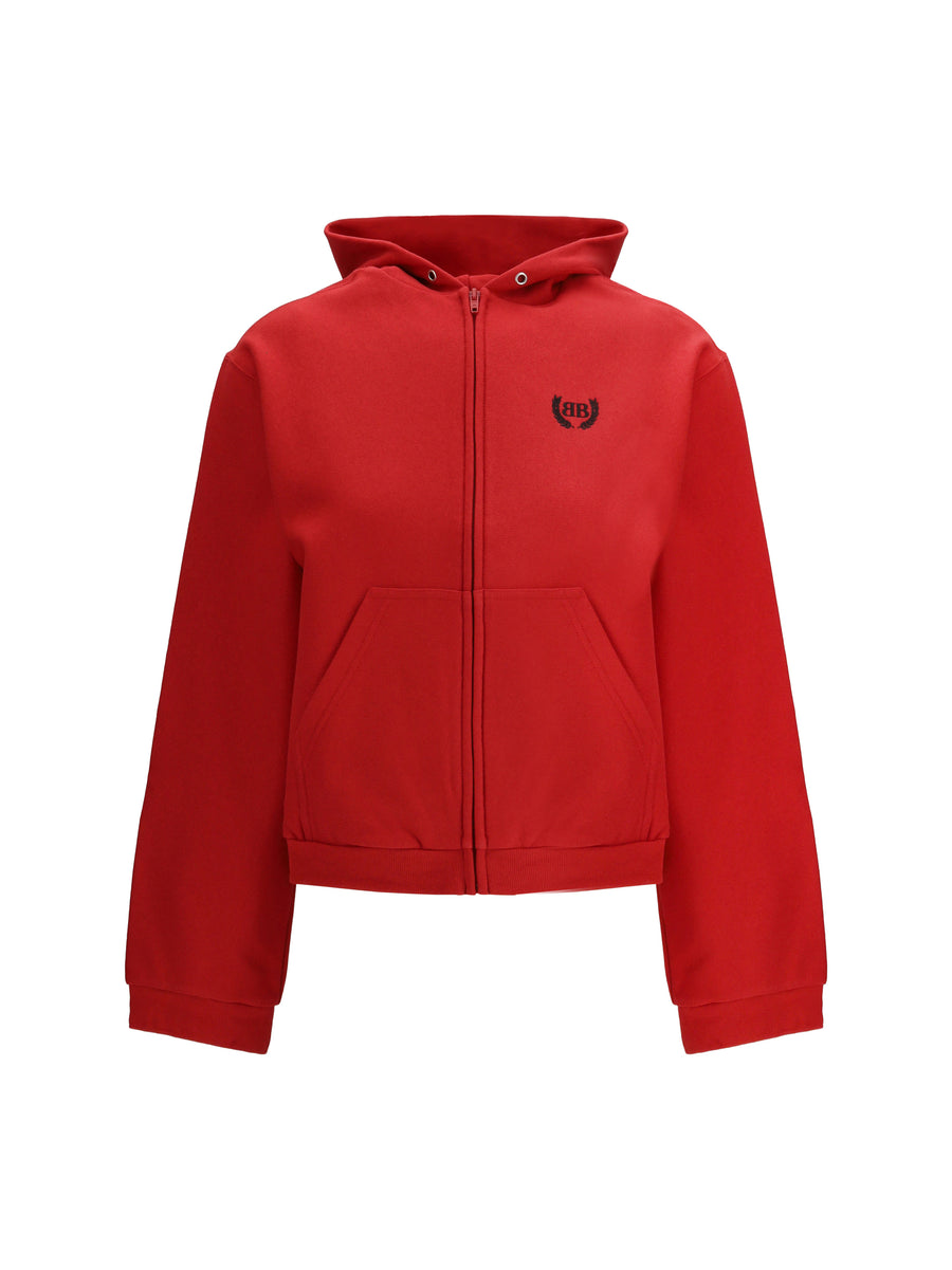Balenciaga 100% cotton hoodie in red