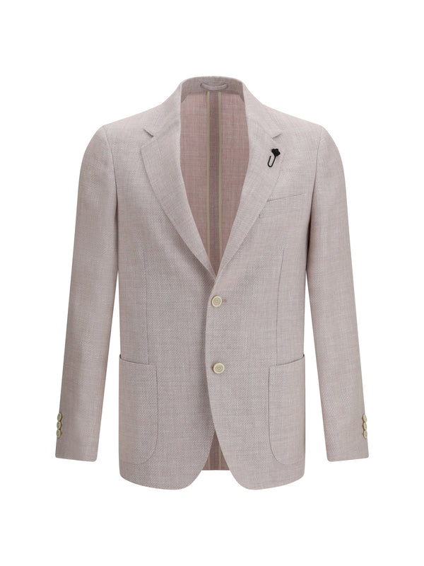Lardini 59% Fleece Wool; 41% Linen blazer in beige