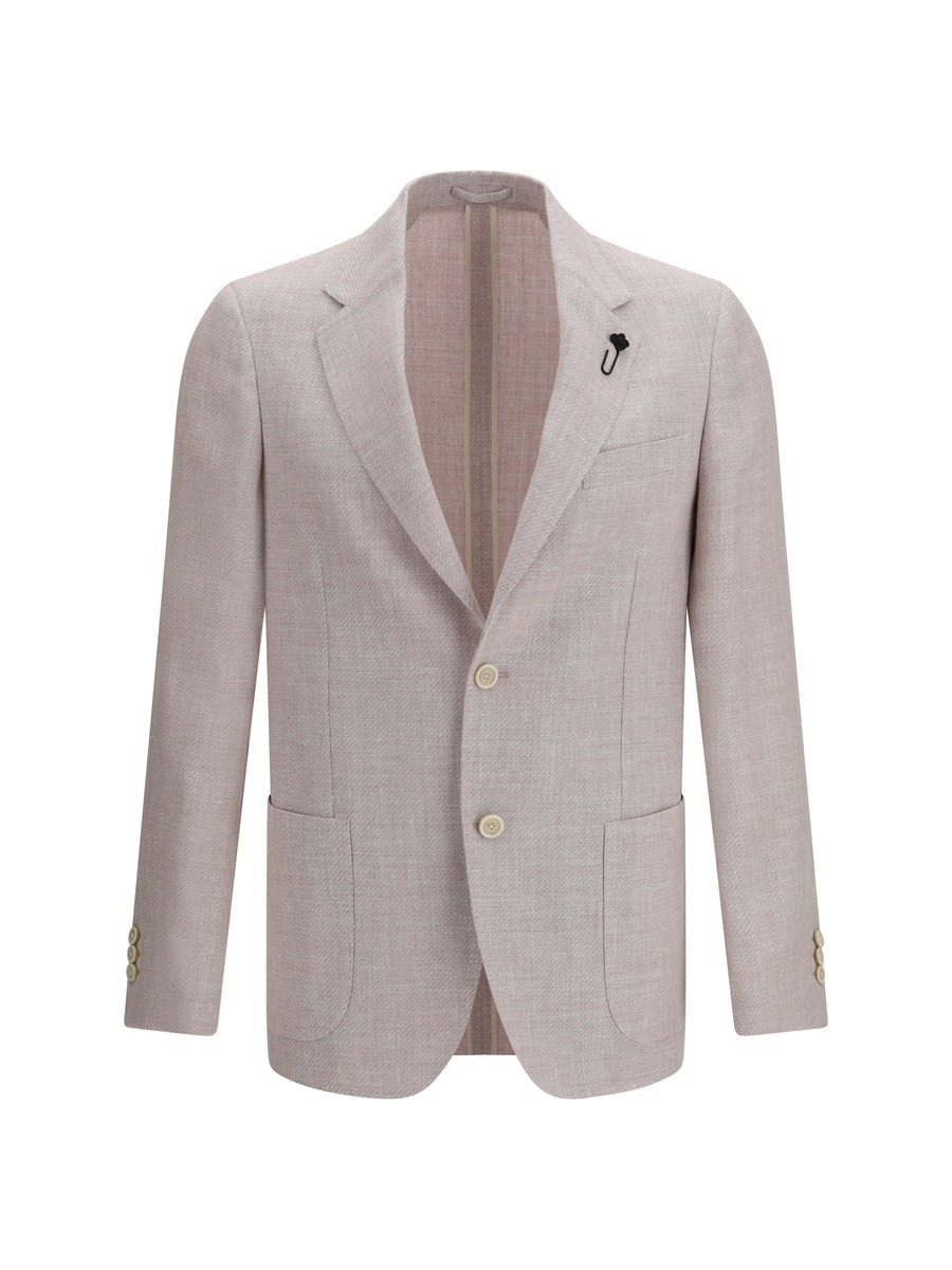Lardini 59% Fleece Wool; 41% Linen blazer in beige