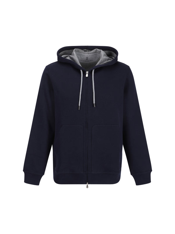 Brunello Cucinelli 65% Cotton hoodie in navy