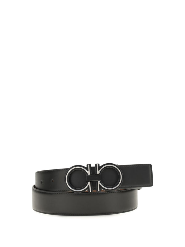 Ferragamo 100% Calf Leather Bos Taurus belt in black