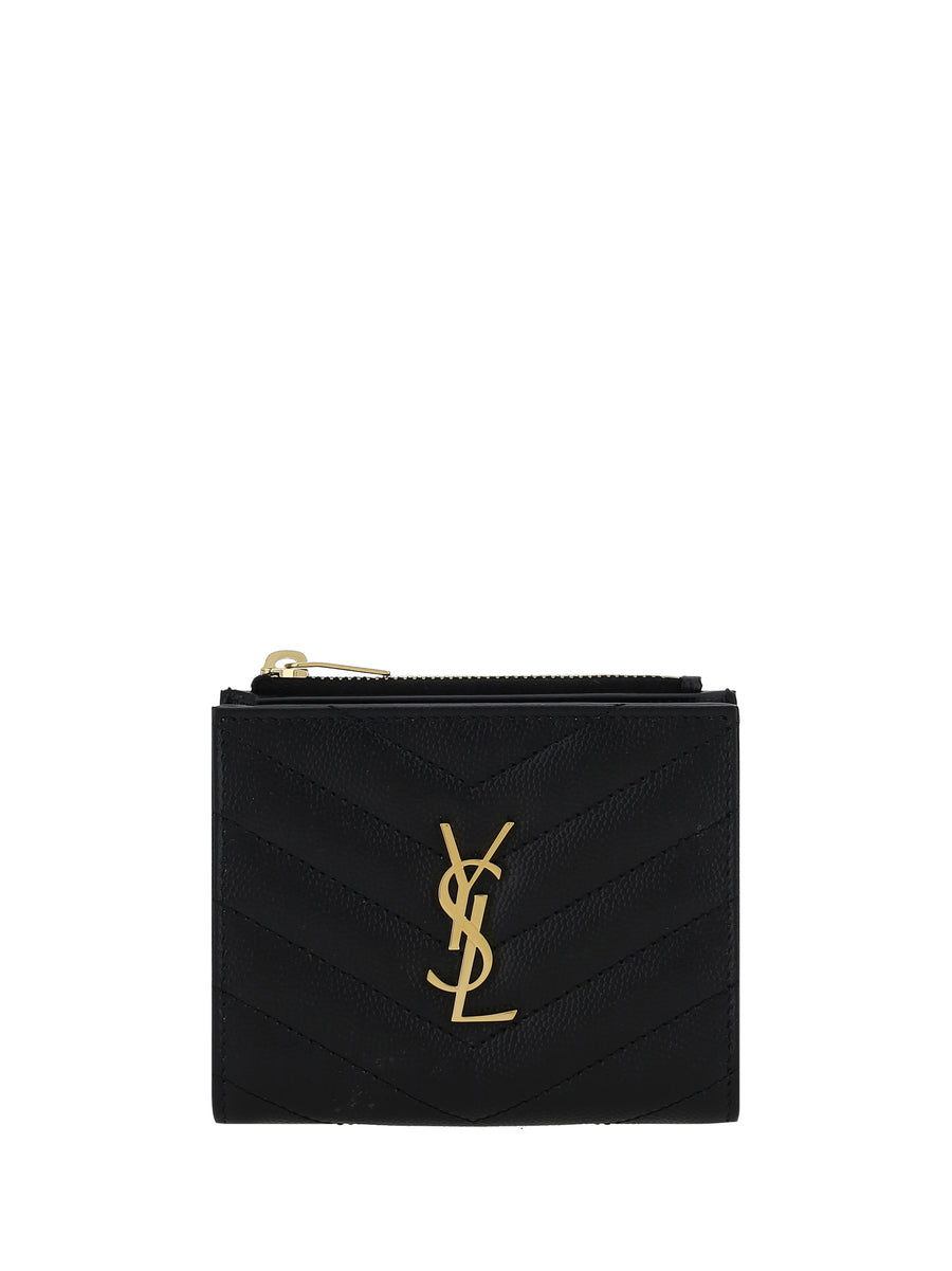 Saint Laurent 100% Calf Leather Bos Taurus wallet in black