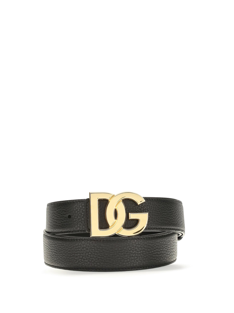 Dolce & Gabbana 100% calf leather belt in black