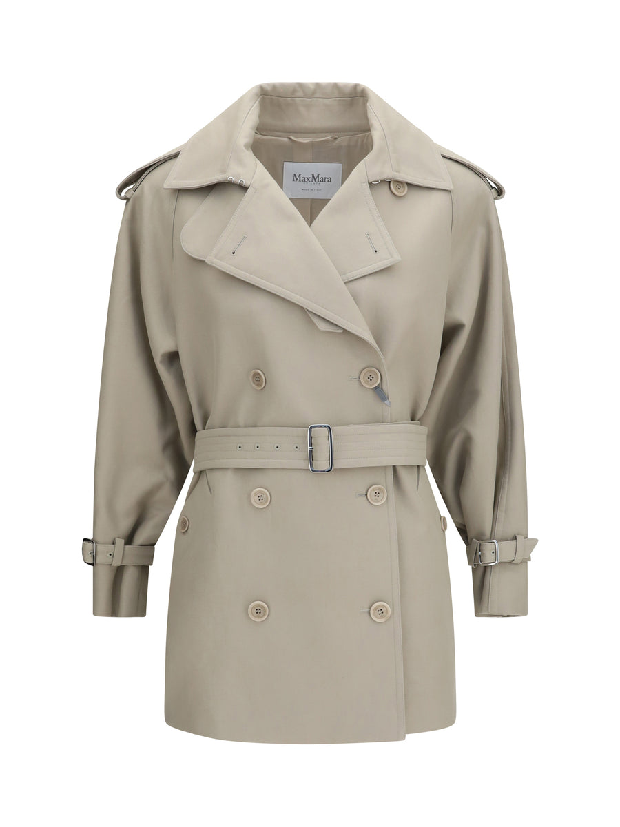 Max Mara 100% Cotton trench coat in beige