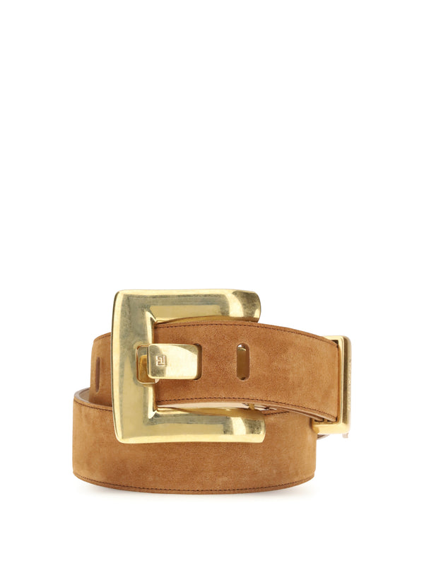 Balmain 100% calf suede belt in brown