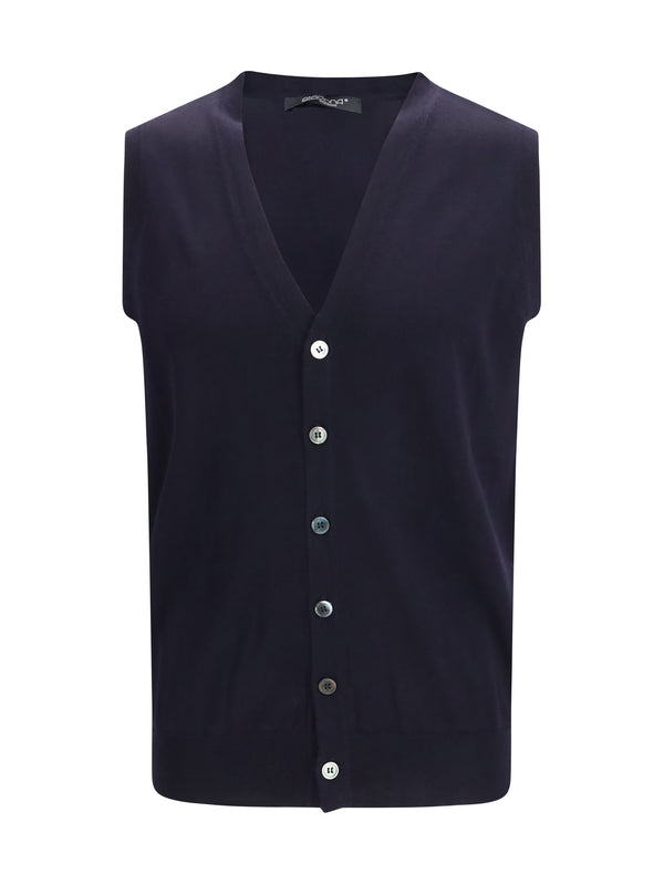 Aragona Cashmere 100% Merino Wool vest in navy