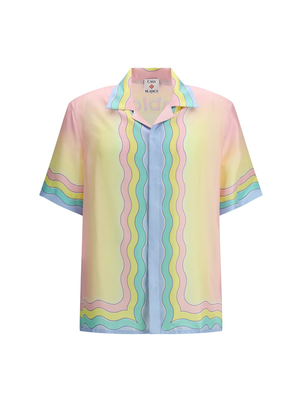 Casablanca 100% Silk polo shirt in multicolor