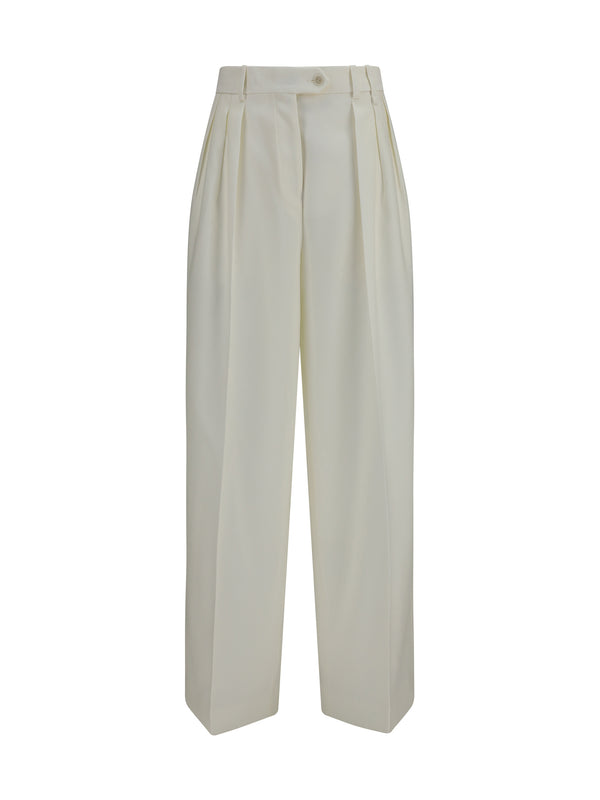 Calvin Klein 100% Merino wool trousers in white