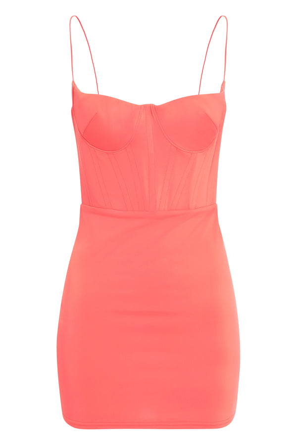 Mini Dress Technical Fabric Orange Nylon