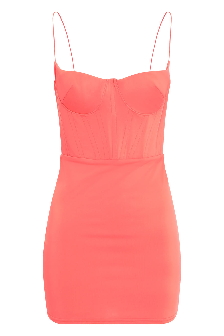 Mini Dress Technical Fabric Orange Nylon
