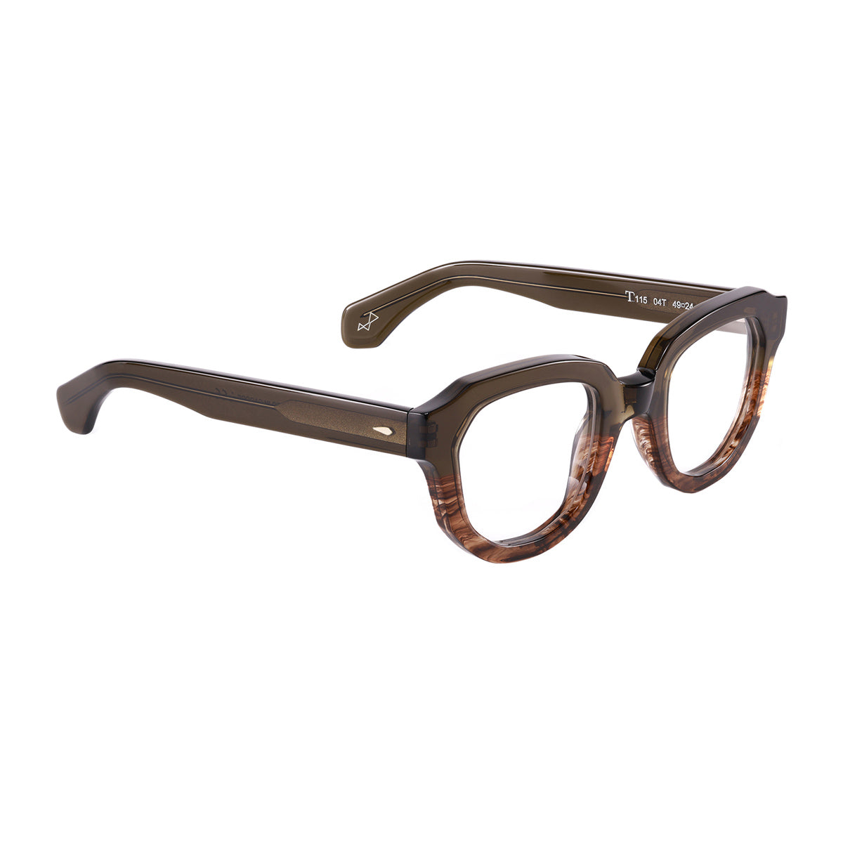 Costantino Toffoli T115 04T Marrone Sfumato Verde Striato Acetate Occhiali Da Vista