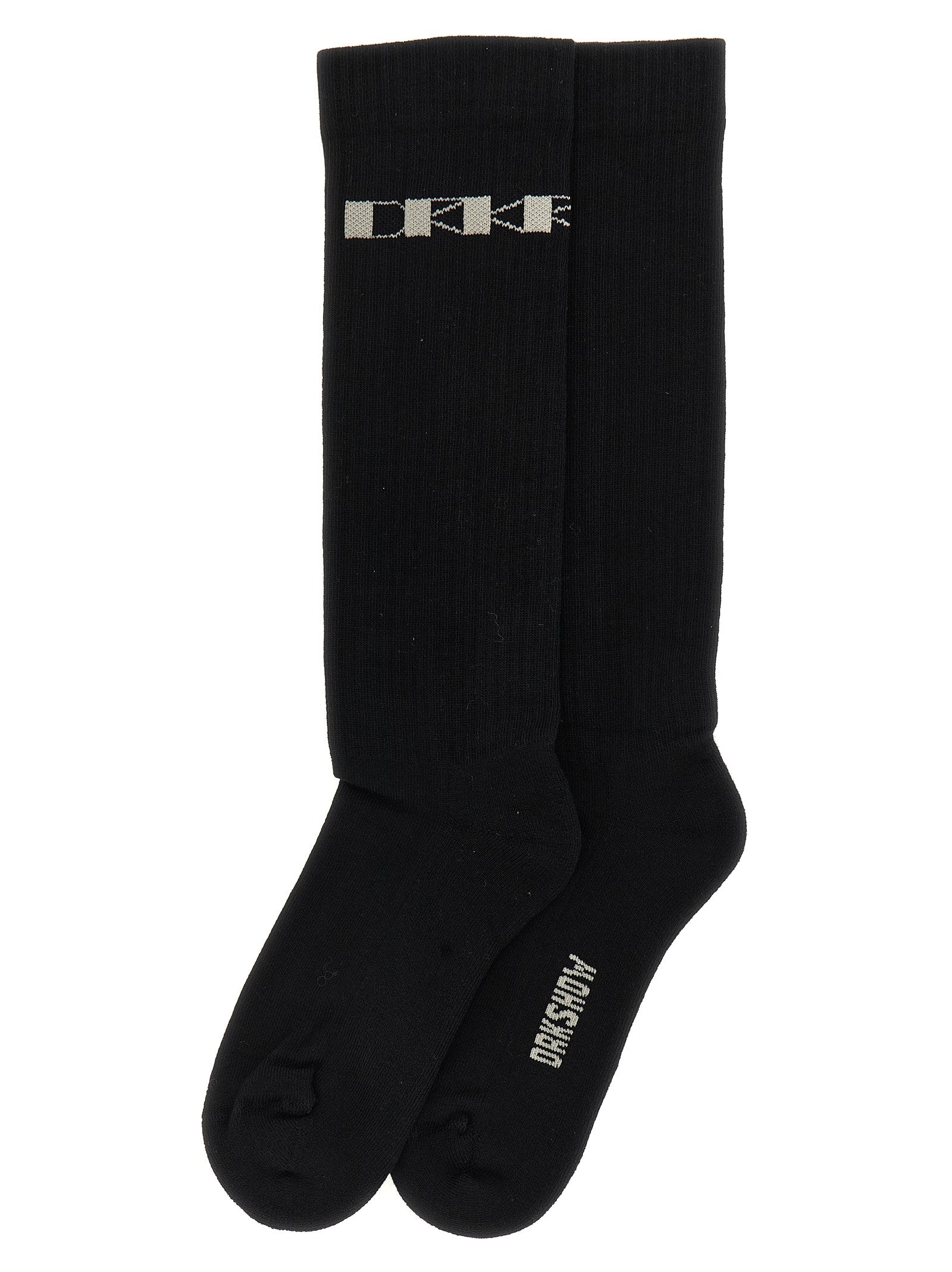 Jacquard logo socks Black Cotton Nylon Elastane