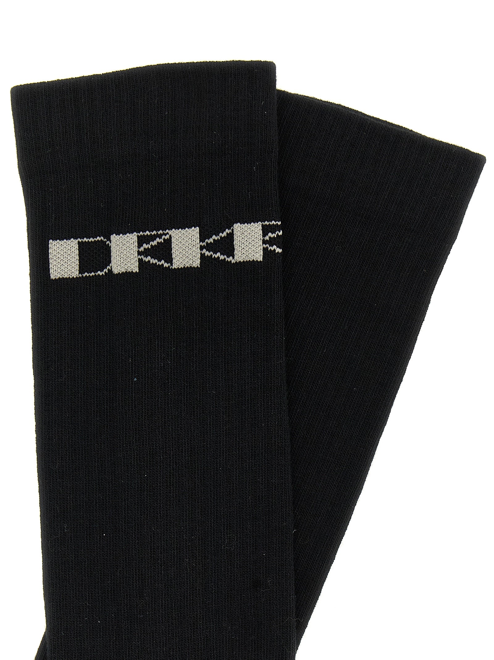 Jacquard logo socks Black Cotton Nylon Elastane