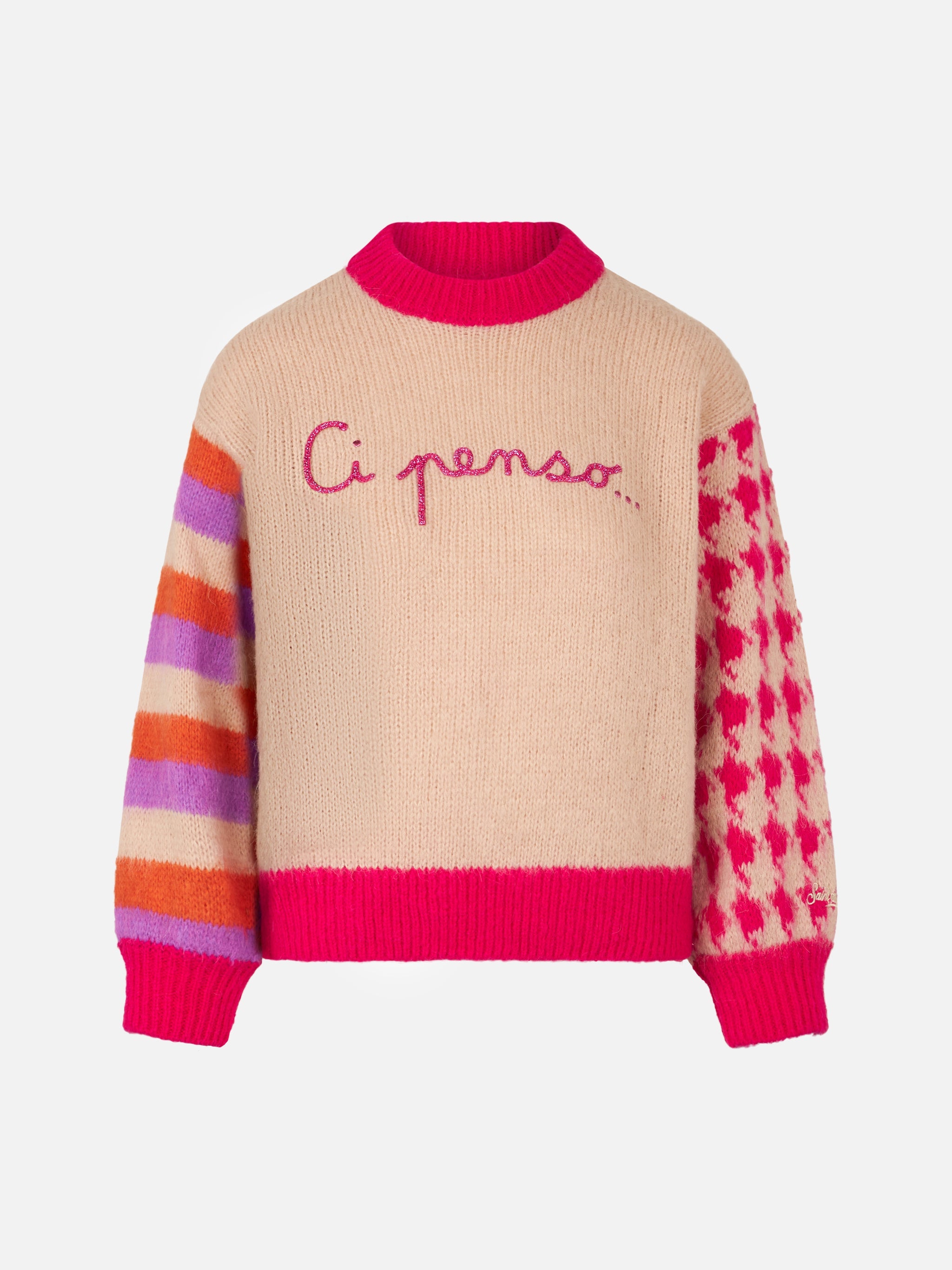 Danya Soft Boxy Sweater With Ci Penso Embroidery Brown