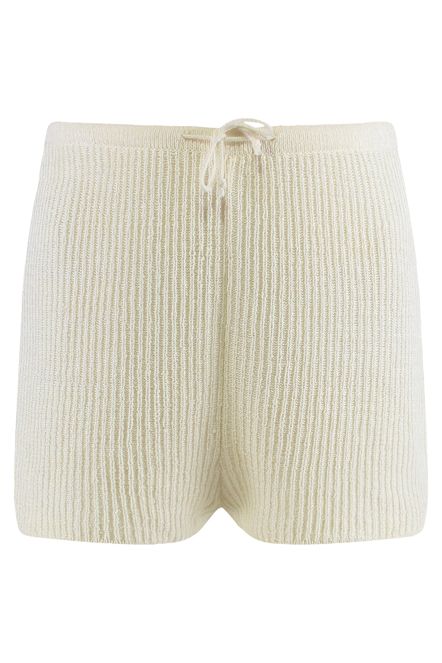 Knitted Shorts White Linen