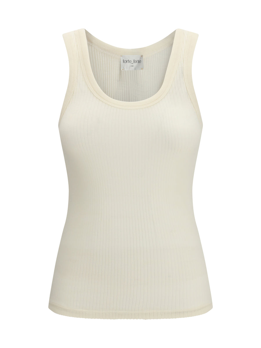 Forte_forte 80% Fleece Wool Ovis Aries tank top in beige