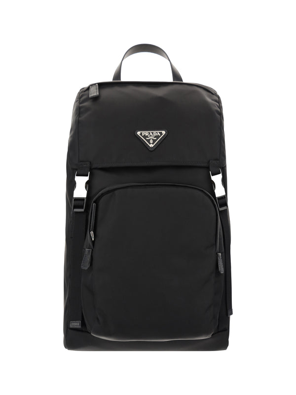 Prada 100% recycled polyamide backpack in black