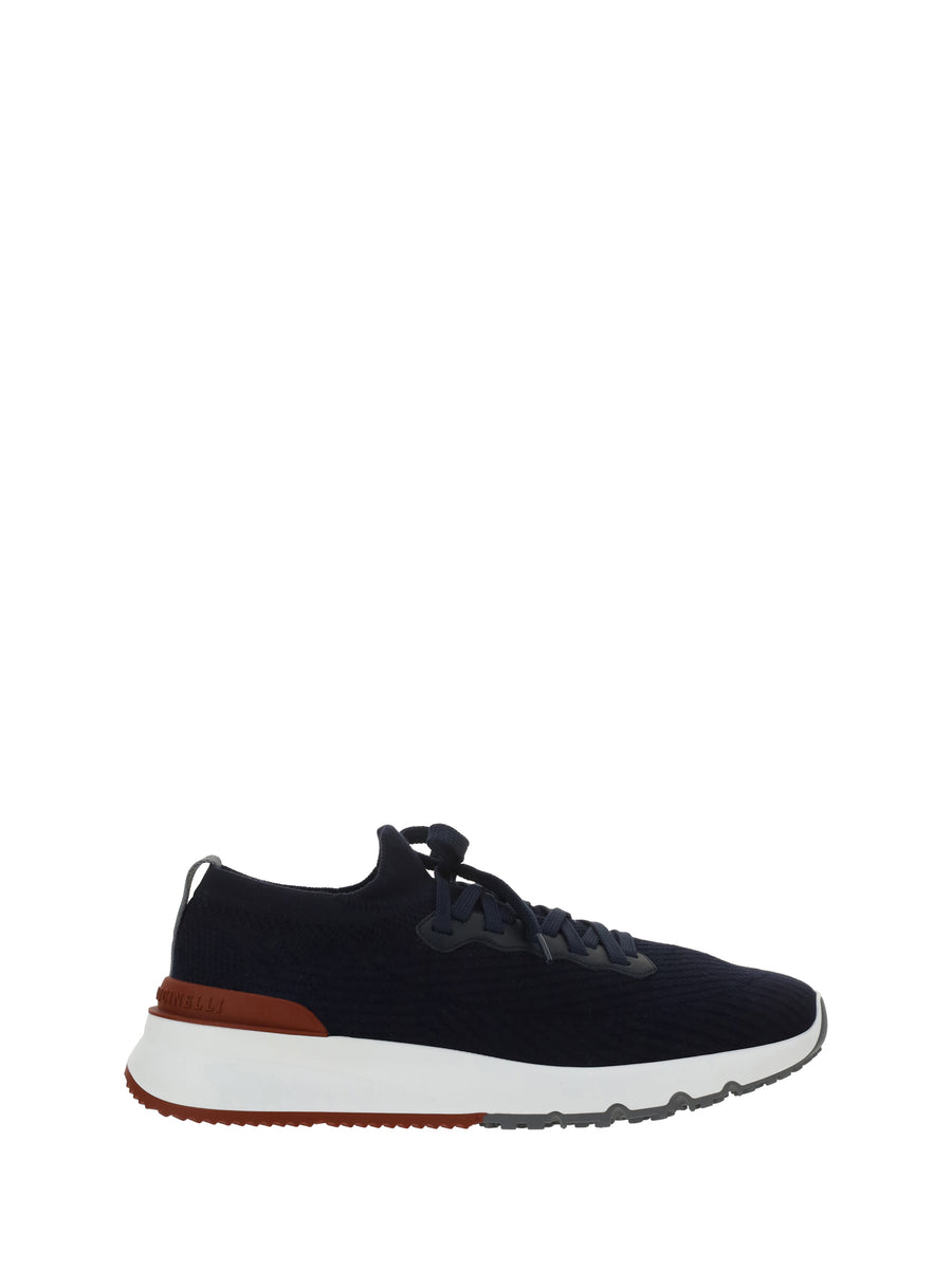 Brunello Cucinelli Upper: 100% cotton; Sole: 100% rubber sneaker in blue