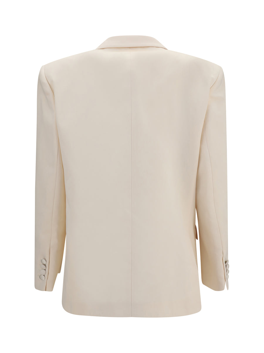 Blazer Cream Cotton-Silk Blazers