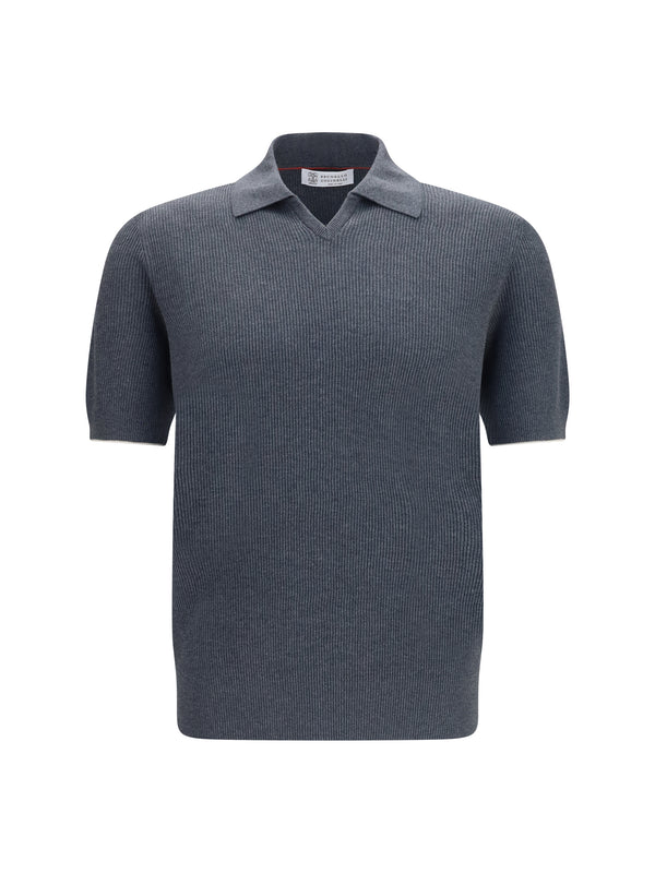 Brunello Cucinelli 100% Cotton polo in gray