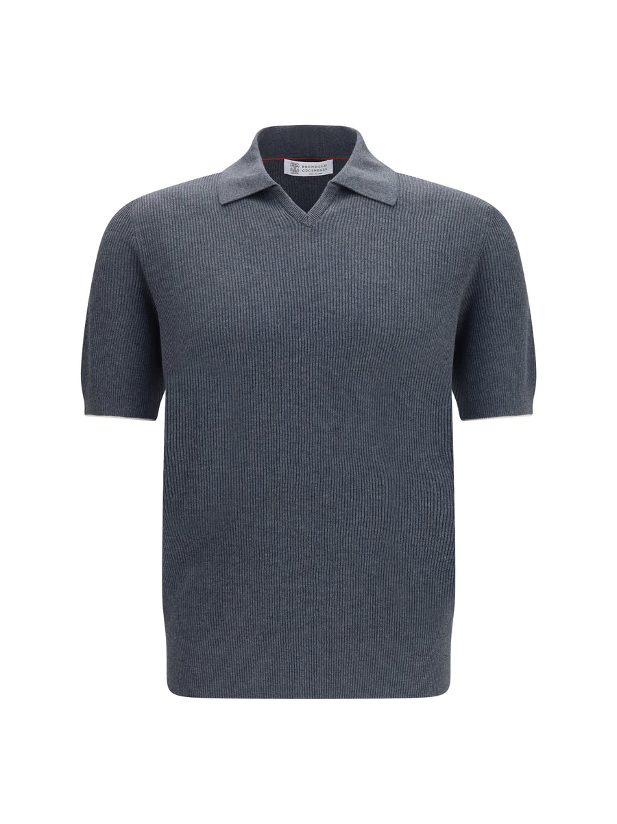 Brunello Cucinelli 100% Cotton polo in gray