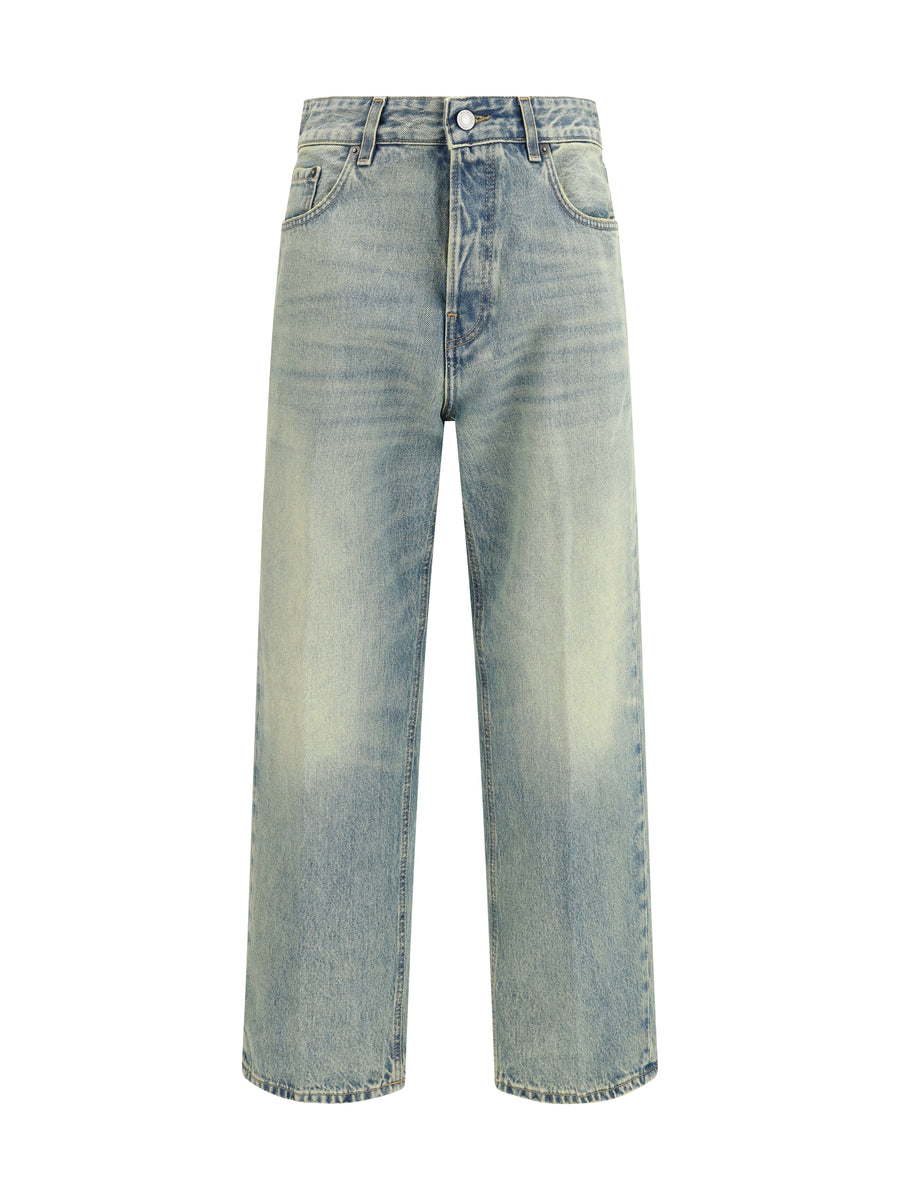 Straight-Leg Jeans Earth Blue Cotton