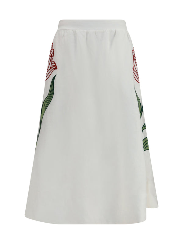 Farm Rio 100% Linen skirt in white