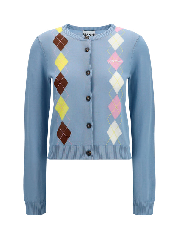 Ganni 100% Cotton cardigan in blue