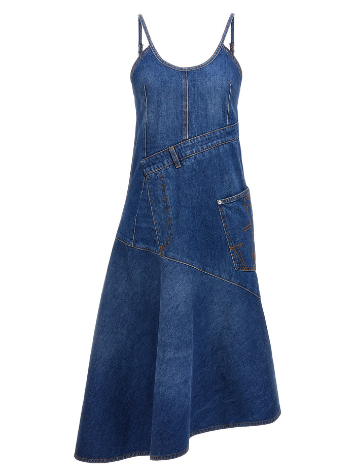 Twisted Strappy dress Blue Cotton