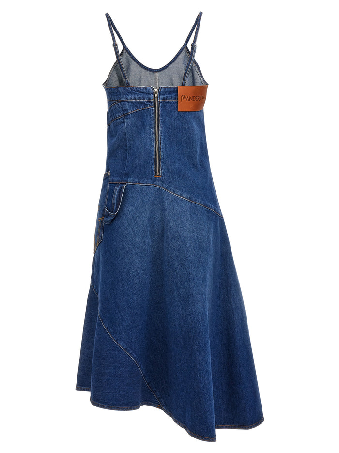 Twisted Strappy dress Blue Cotton