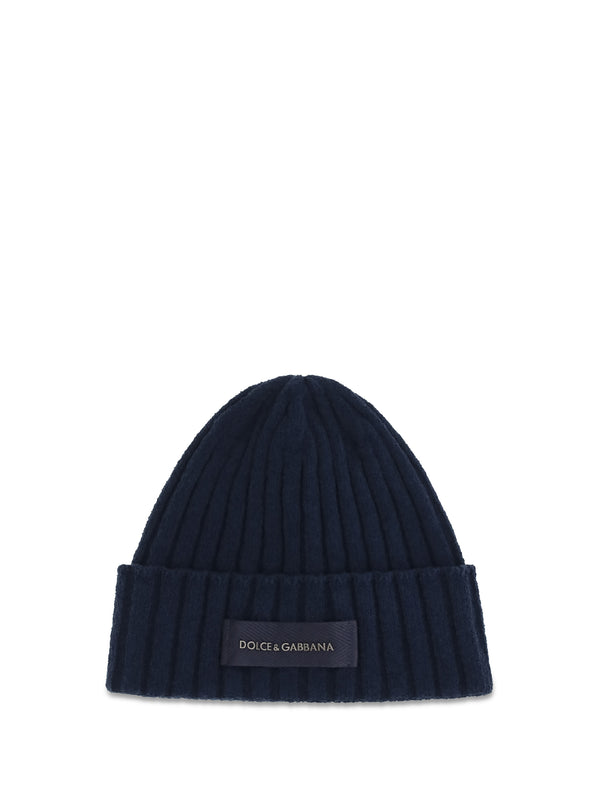 Dolce & Gabbana GX64KTJGMLK 100% Wool Ovis Aries beanie in navy