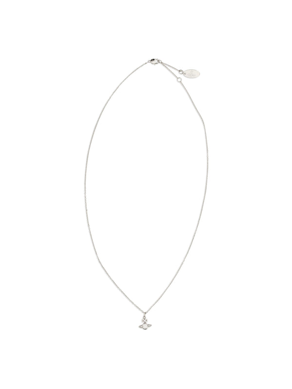 London Orb Pendant Necklace Platinum / White Cz Metal Metallic Metallised Necklaces