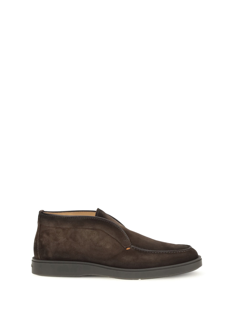 Santoni Upper: 100% calf leather; Sole: 100% rubber ankle boot in brown