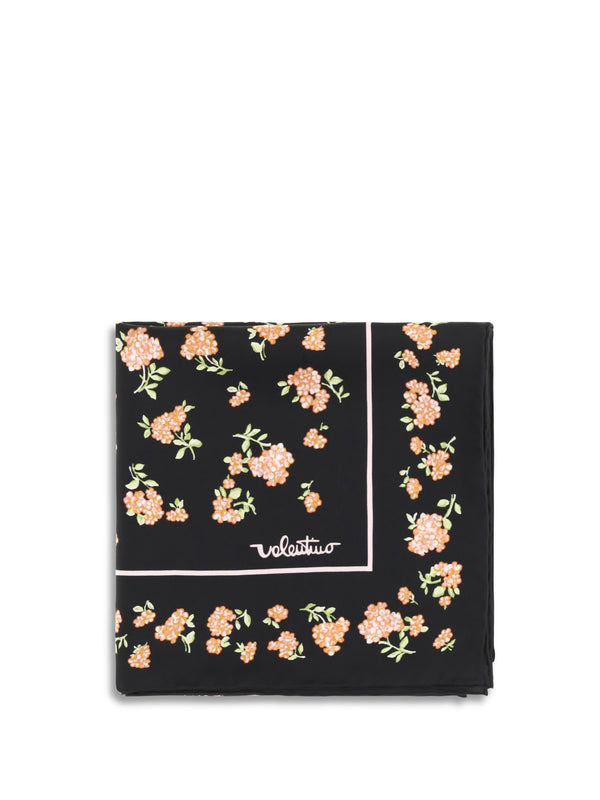 Valentino Garavani 100% silk scarf in black