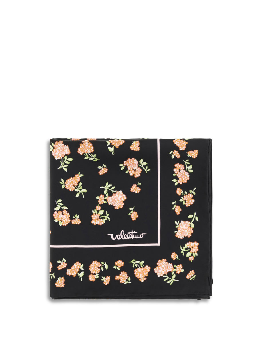 Valentino Garavani 100% silk scarf in black