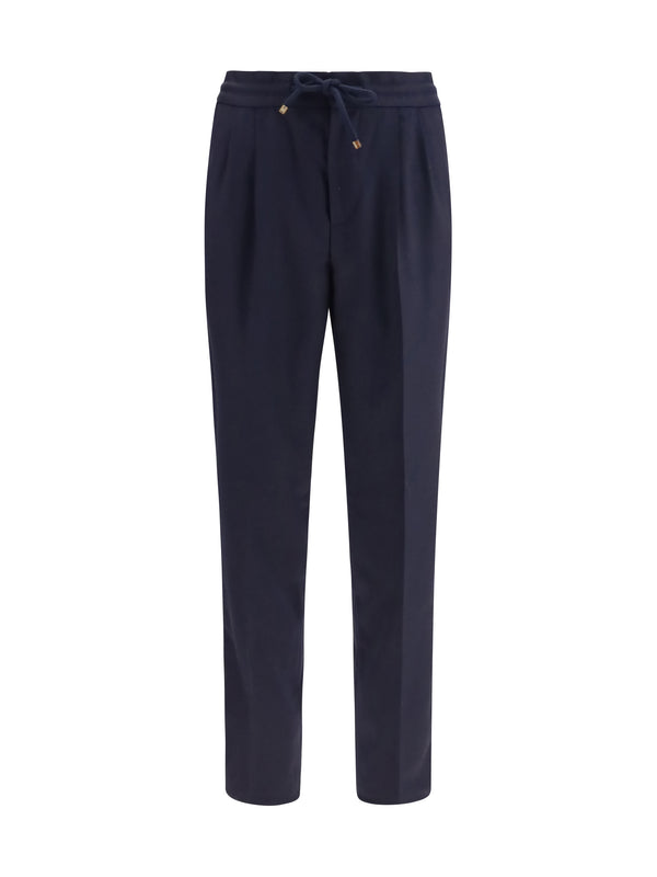 Brunello Cucinelli 100% Wool (Ovis Aries Fleece) trousers in navy