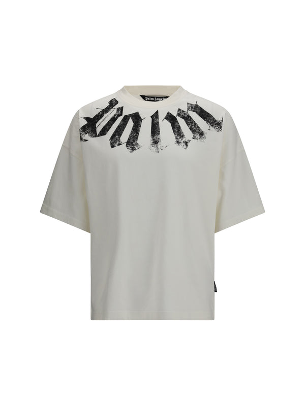 Big Neck Logo T-Shirt Off White Black Cotton T-shirts