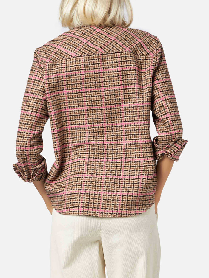 Deer Pied De Poule Overshirt Brown Shirt