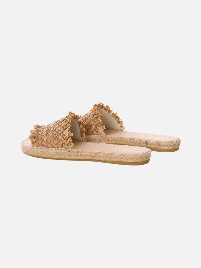 Natural Luz Straw Espadrilla Slides White Shoe