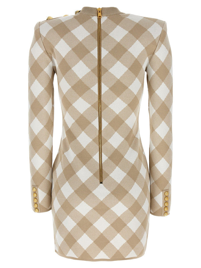 Vichy dress Beige Viscose
