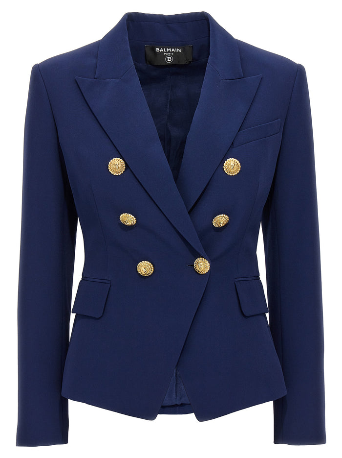 Chiocciola blazer Blue Viscose Blazer, Suits