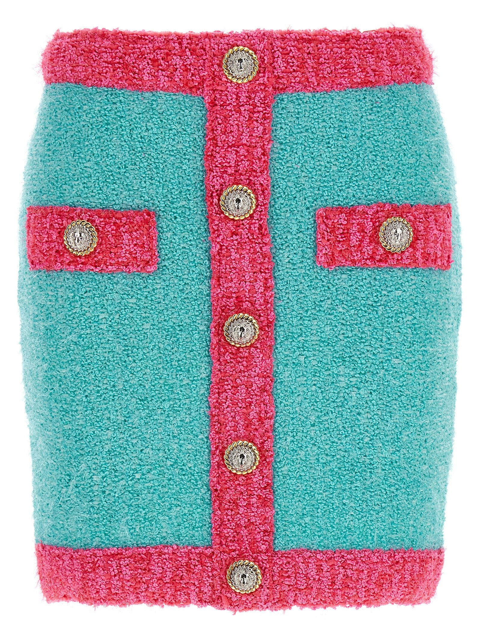 Leone button two-tone skirt Multicolor