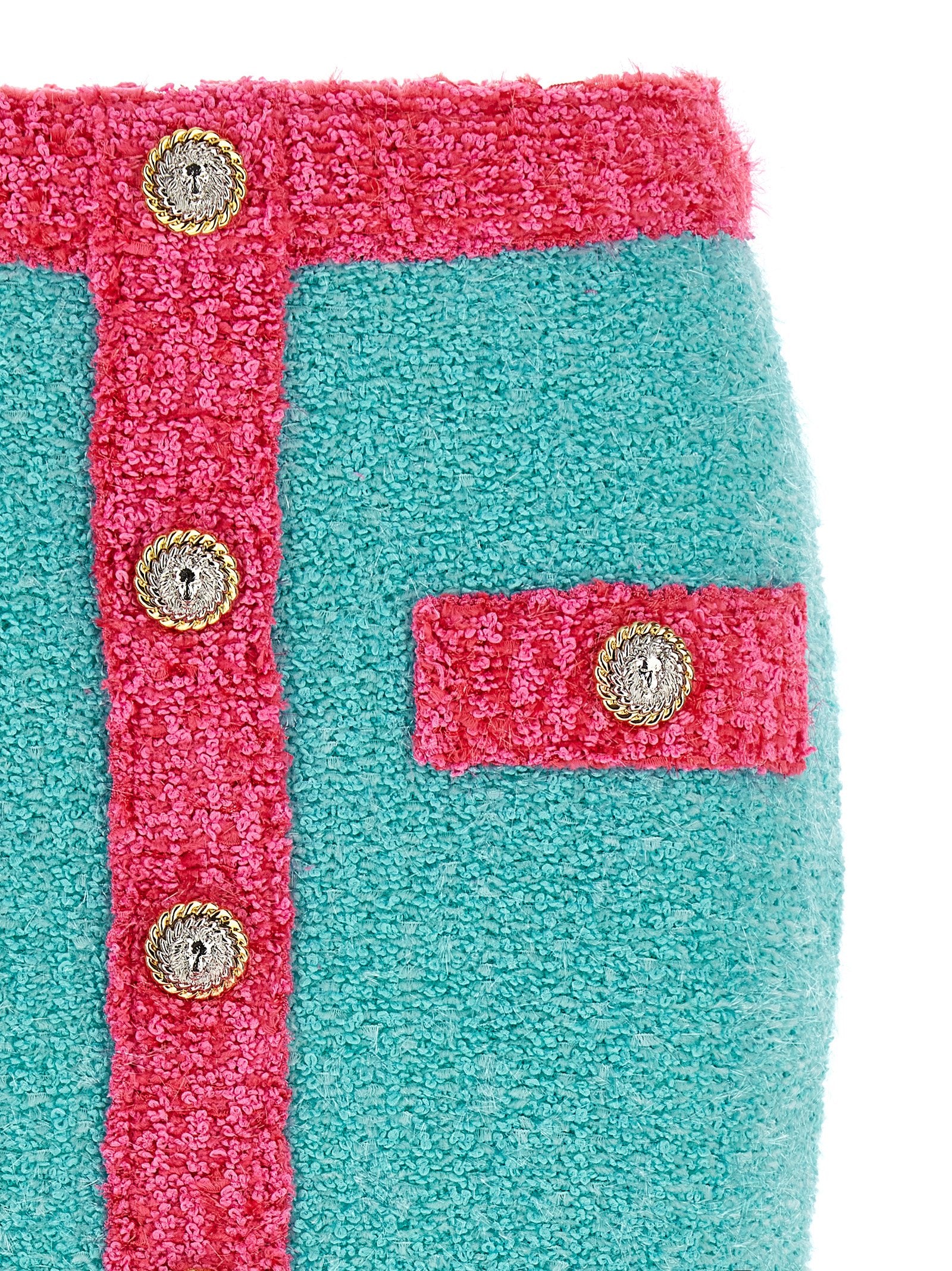 Leone button two-tone skirt Multicolor
