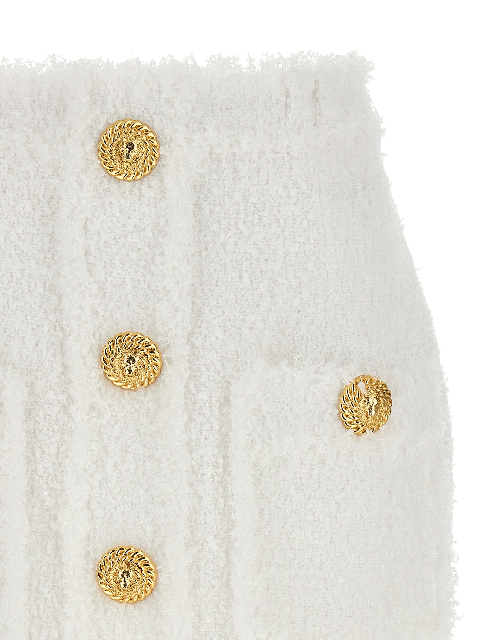 Button tweed skirt White Polyamide